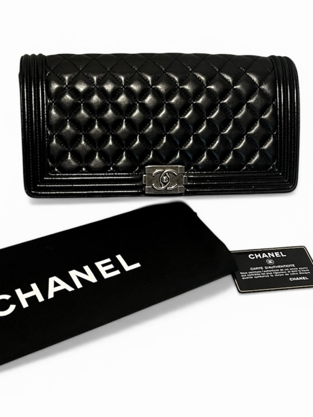 CHANEL Black East West LeBoy Clutch Bag